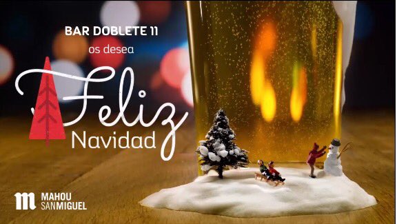 ElDobleteII's tweet photo. Os deseamos una Feliz #Navidad y nuestros mejores deseos para este año que va entrar. #BrindemosConCerveza #ElDobleteII #Móstoles https://t.co/ggdF3rZKfG