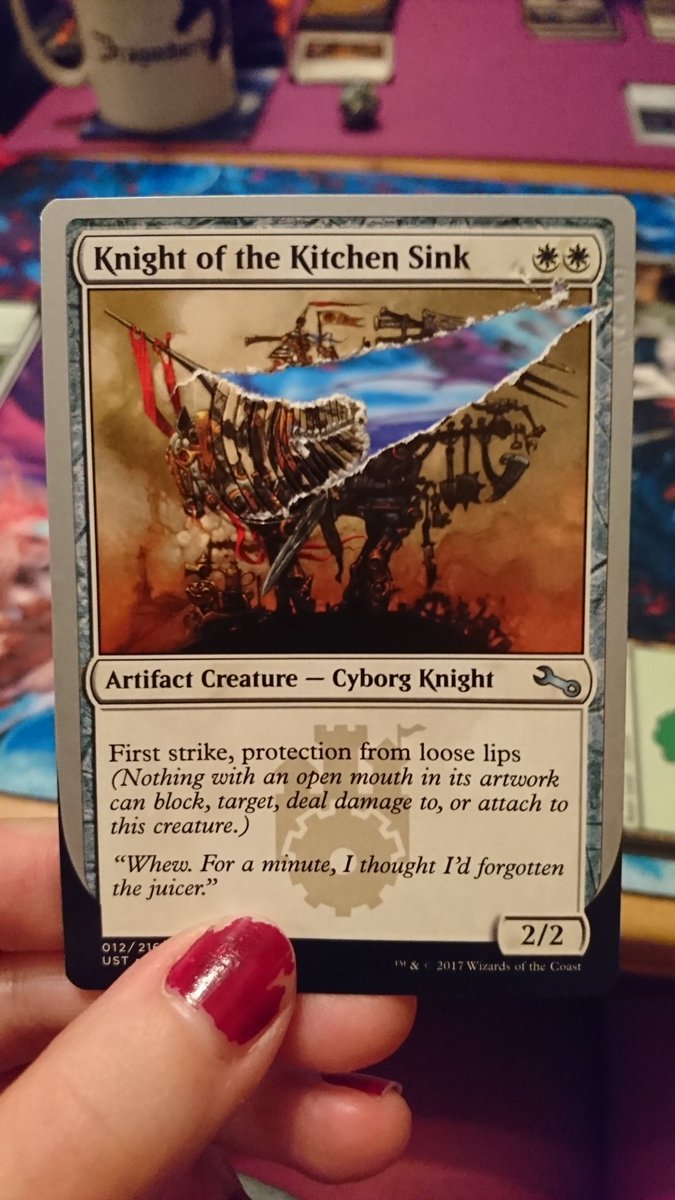 nelnardis's tweet photo. Woah just got this special card from a booster. Looks like it got caught in the printing. #mtg #mtgunstable #unstable https://t.co/1iZ5D98NJJ