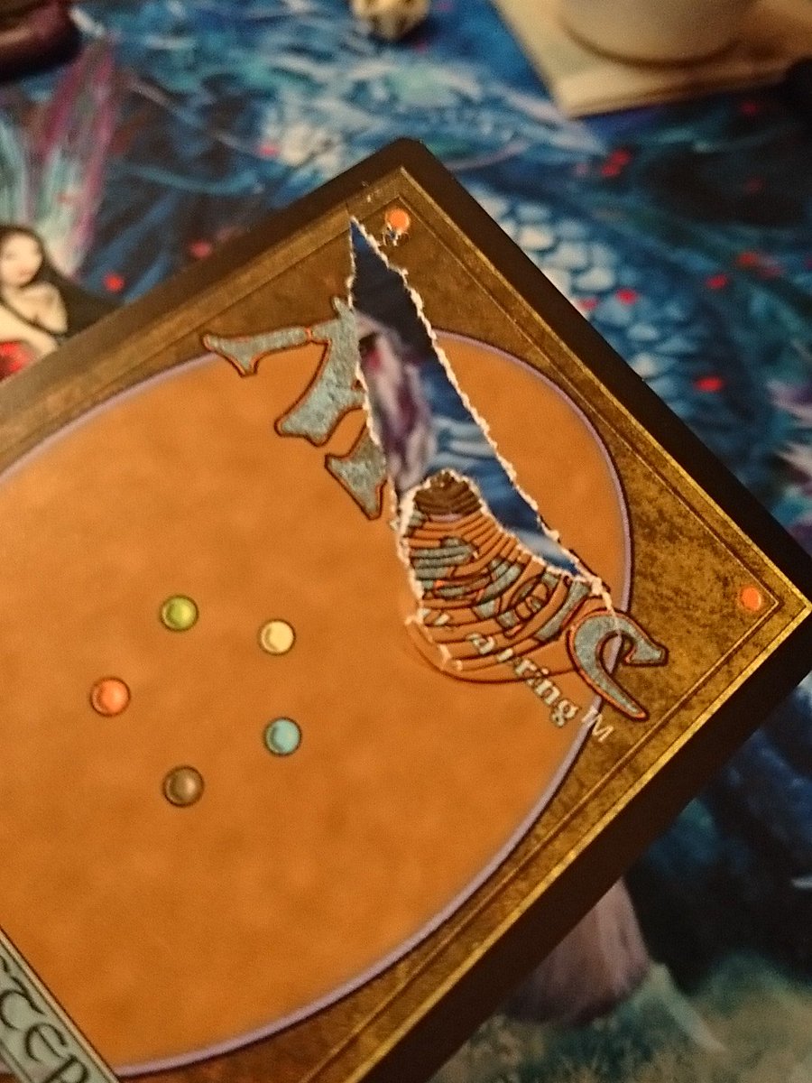 nelnardis's tweet photo. Woah just got this special card from a booster. Looks like it got caught in the printing. #mtg #mtgunstable #unstable https://t.co/1iZ5D98NJJ