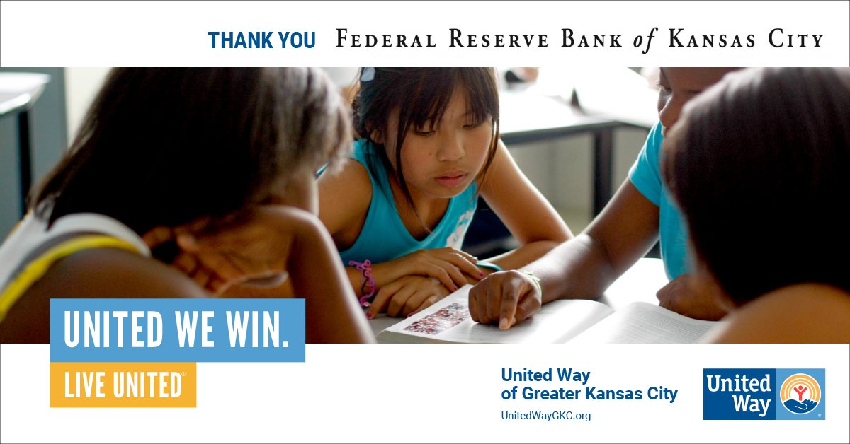 UnitedWayGKC's tweet photo. Because of your generous support, Federal
Reserve Bank of KC, we are able to connect those we serve to life-changingresources.
@KansasCityFed #UnitedWayGKC #UME1KC https://t.co/NVU2UOe6Yj