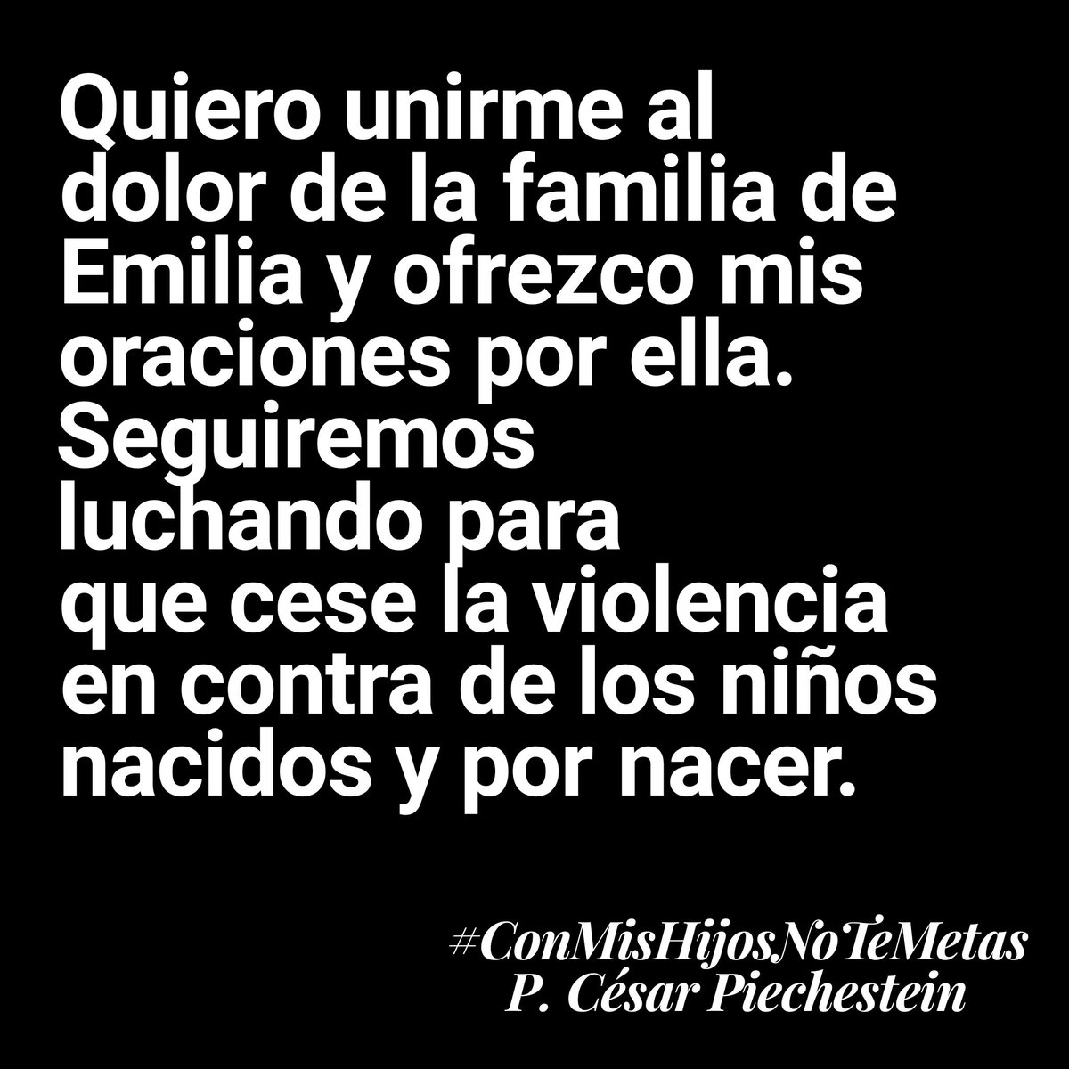 elcuradetodos's tweet photo. Oremos por Emilia Benavides y su familia.
Y oremos también por la conversión de aquellos que abusan de los más débiles.
#ConMisHijosNoTeMetas 
#NiUnoMenos https://t.co/HqwbdLFP4K
