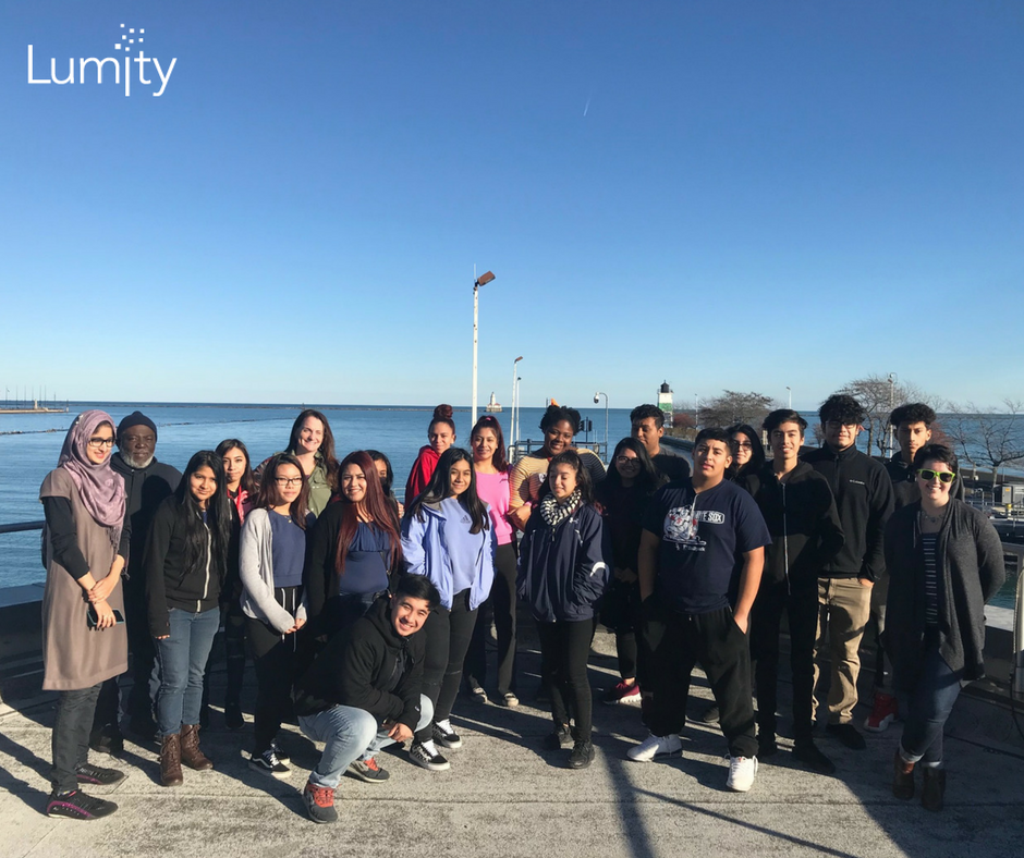 LumitySTEM's tweet photo. We had a BLAST with @Amundsen_HS students at U.S. Army Corps of Engineers! Lumity students learned a ton during the Q&amp;A with engineers, and our favorite part was learning all about the Chicago Harbor Lock and how it helps reverse the flow of the Chicago River. https://t.co/eXFD0LUx89
