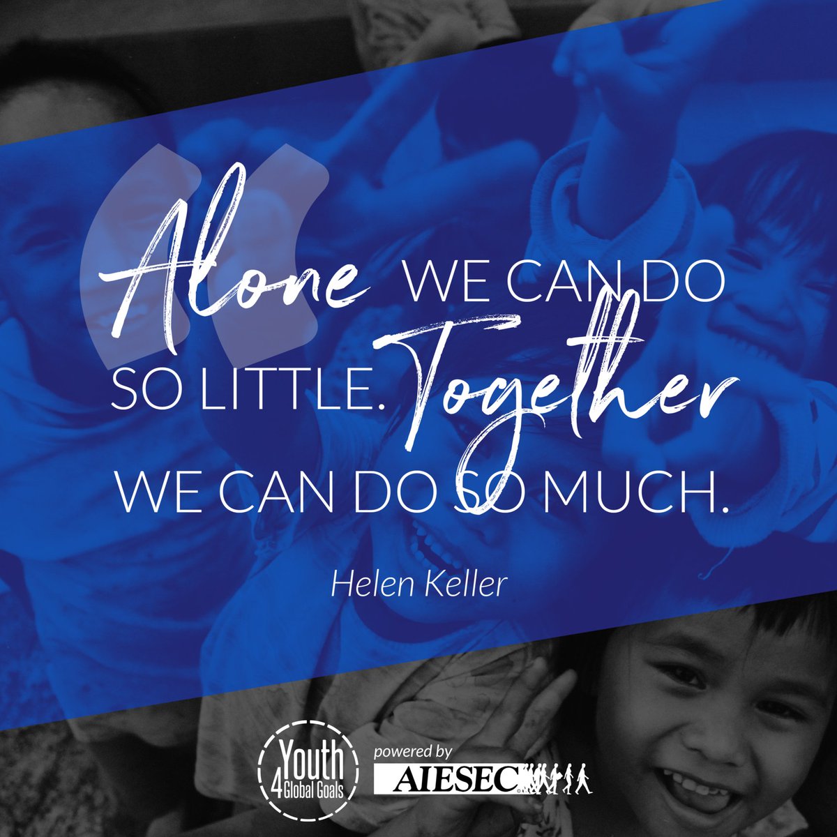 AIESEC's tweet photo. Today we focus on International Human #SolidarityDay, where we celebrate unity in diversity! Because 'Alone we can do so little. Together we can do so much!' https://t.co/Nz1IcEn1vq