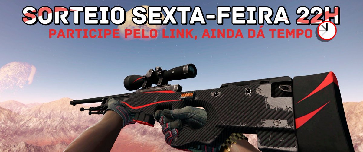 Sexta feira tem 5 AWP REDLINES StatTrak para 5 vencedores!
Bora fazer cosplay do verdadeiro 😂😂

Participe pelo link: bit.ly/tiburci0eNesha (quantos mais entradas cumprir, mais chances de ganhar)

RT+ E MARCA OS BROTHER😍