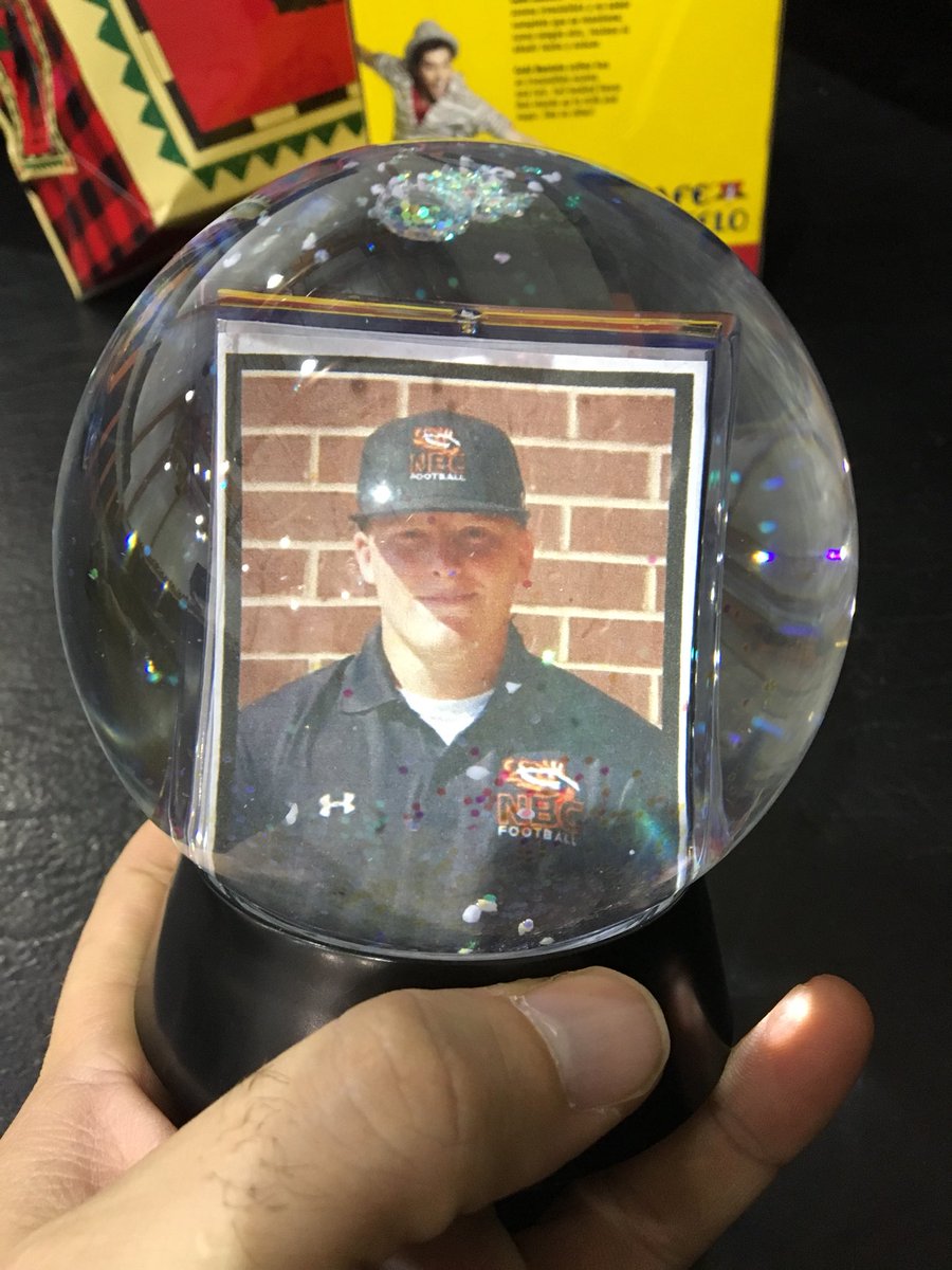 NBC_Wrestling's tweet photo. Everyone loved their gifts....except Coach Streff. He just got a picture of Coach Norton in a snow globe. https://t.co/jsB3ToFkZ1