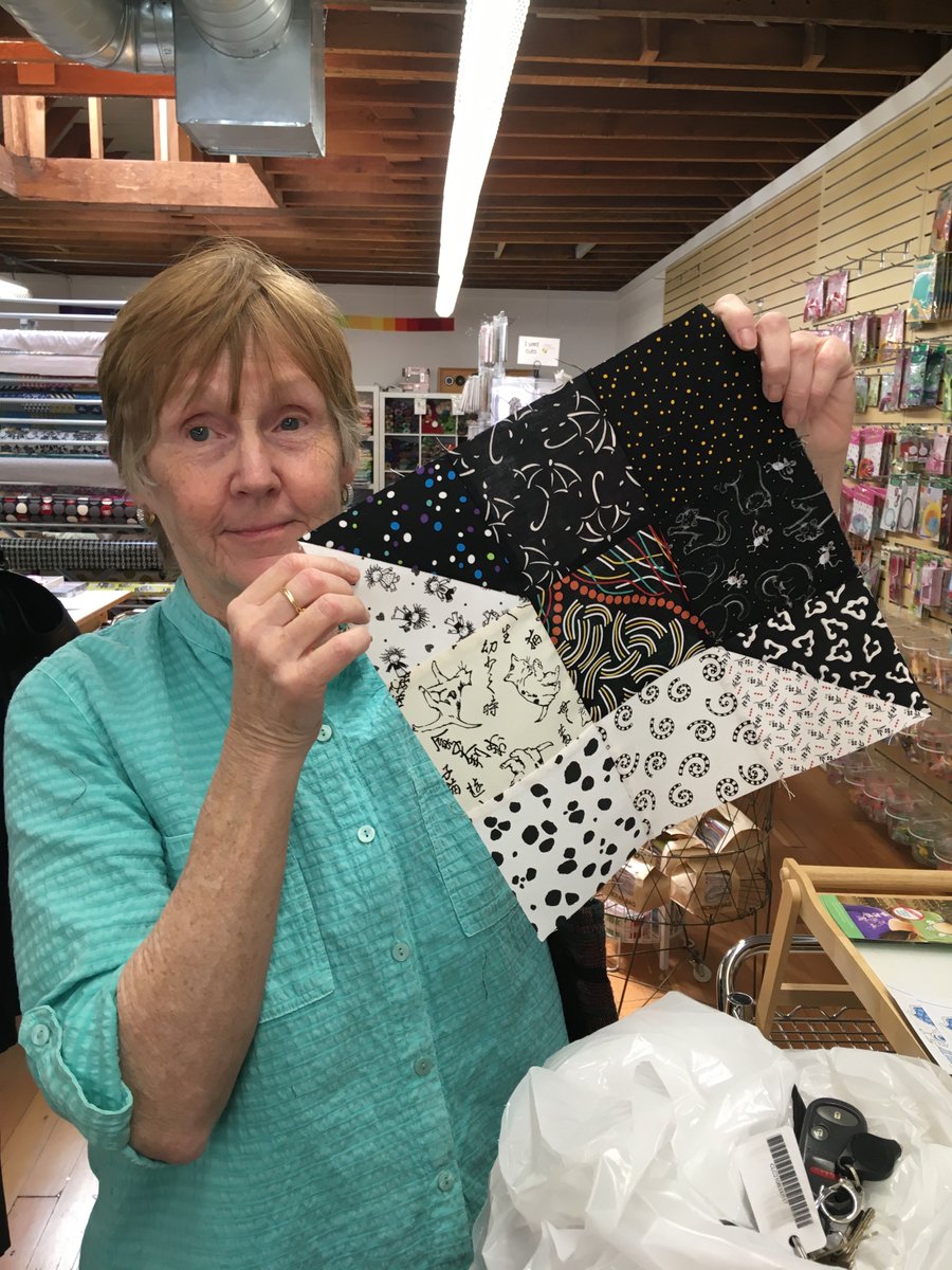 Judy Dillin delivered her blocks for the Thomas Fire Quilts