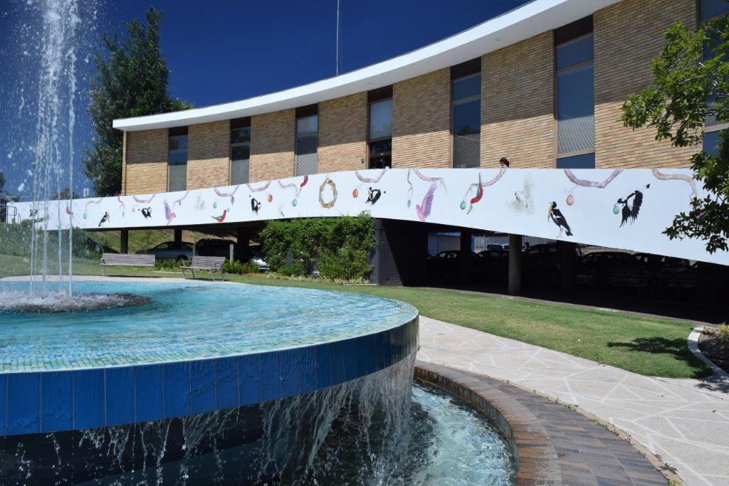 MaitlandCouncil's tweet photo. Have you caught the new #Christmas art installation on the @maitlandlibrary ramp yet? What do you think? #maitland #mymaitland #wallsthattalk https://t.co/DTRR8Wc9mA