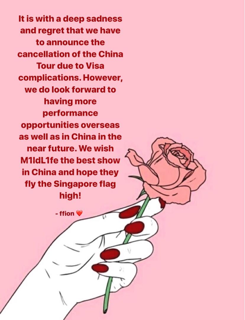 Heartbroken that our girlie <a href="/xFfionWilliams/">Ffion X</a> won't be able to have the touring opportunity in China, but we're sending all the good vibes to @m1ldl1fe as they take on Mumaland Festival 2017 on 23 DEC!