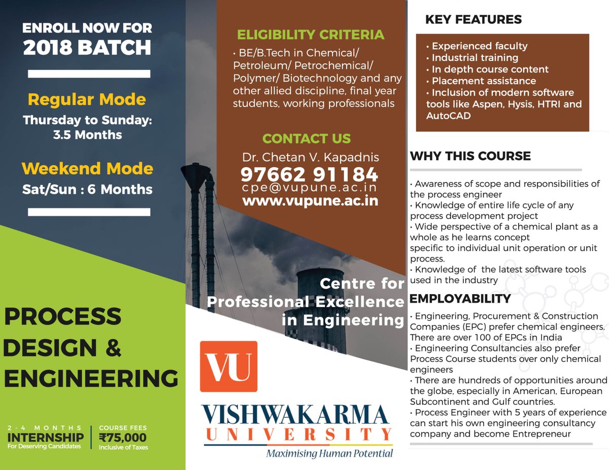 VU_Connect's tweet photo. Calling Engineering #students / #graduates & working #professionals. @VU_Connect Center for Excellence in Engineering announces Short Term Courses commencing in January 2018:
#ProcessDesign #Engineering, #Equipment & #MachineryDesign, #ProcessSafetyMgnmt, #BuildingServices Engg https://t.co/TStBYbvHrP
