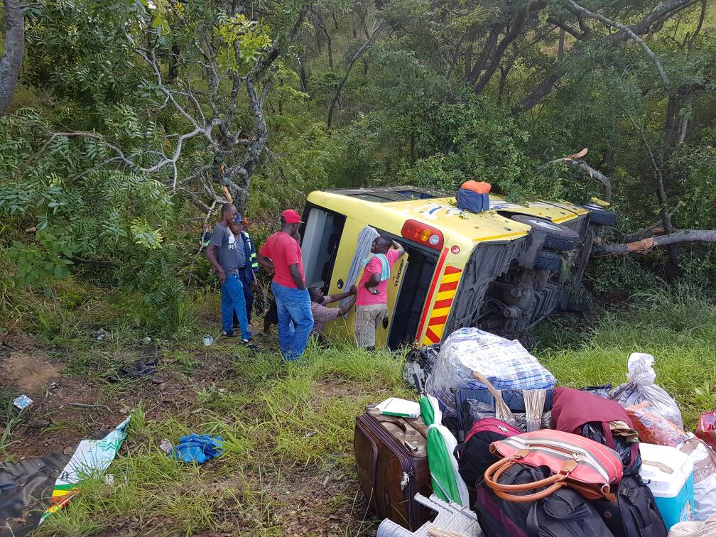 ZBCNewsonline's tweet photo. Bhora Mberi bus overturns in Mutare, no deaths recorded. The injured taken to Mutare General Hospital https://t.co/zNR63Z75cM