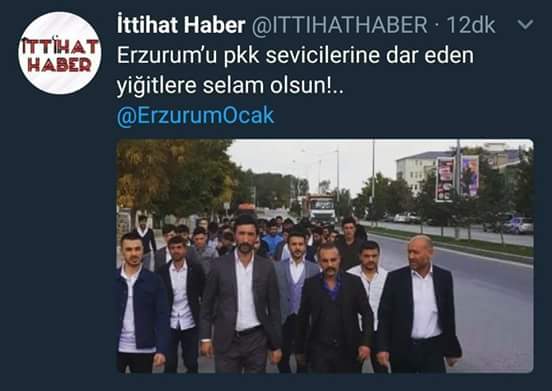 Anlaşılan Oki Bu Olaydaki Aktörlere Hükümetin Sözü Geçmez Yani Derin Güçler Bunlar
Bu Gurup Konferansı Basıp
Elini Kolunu Sallayarak Gidiyor Ve Hiçbir İşlem Yapmaya Hükümetin Gücü YETMİYORSA
Nefsi Müdafa Hakkımız BAKİDİR.
Biz Hak Veririz Lakin Zillete Boyun Eğmeyiz..