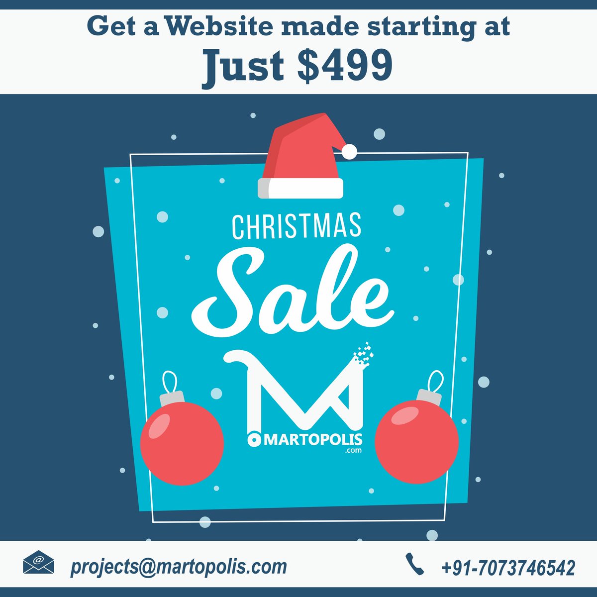 martopolis_com's tweet photo. Your awaited Christmas offer is here! Get a website made for your enterprise starting at just $499. Send us your requirements and we'll make your Christmas merry! 

You can send us your requirements directly at https://t.co/ld9pTOsrGv 

#Godigital #Needwebsite #Needapp https://t.co/PF7dvbzNfL