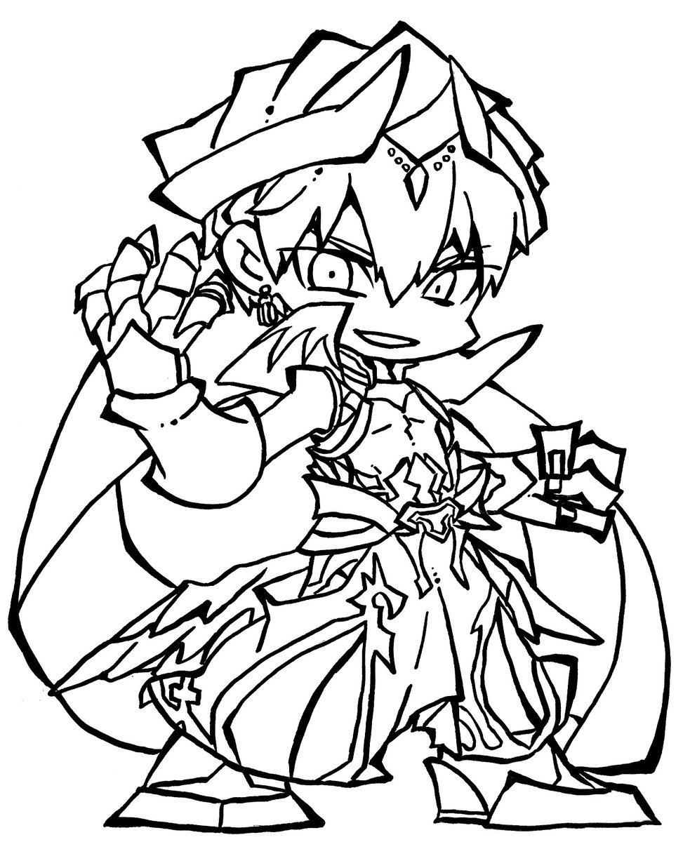 百道 No Twitter デジタル絵はいつもアナログでペン入れまでした後 写真撮ってアイビスで着色という手順なので線画には影とか残って汚いのですが もし宜しければ色塗ってやっても良いよ っいう神様はどうぞ使ってやってください デフォ絵しかありませんが M