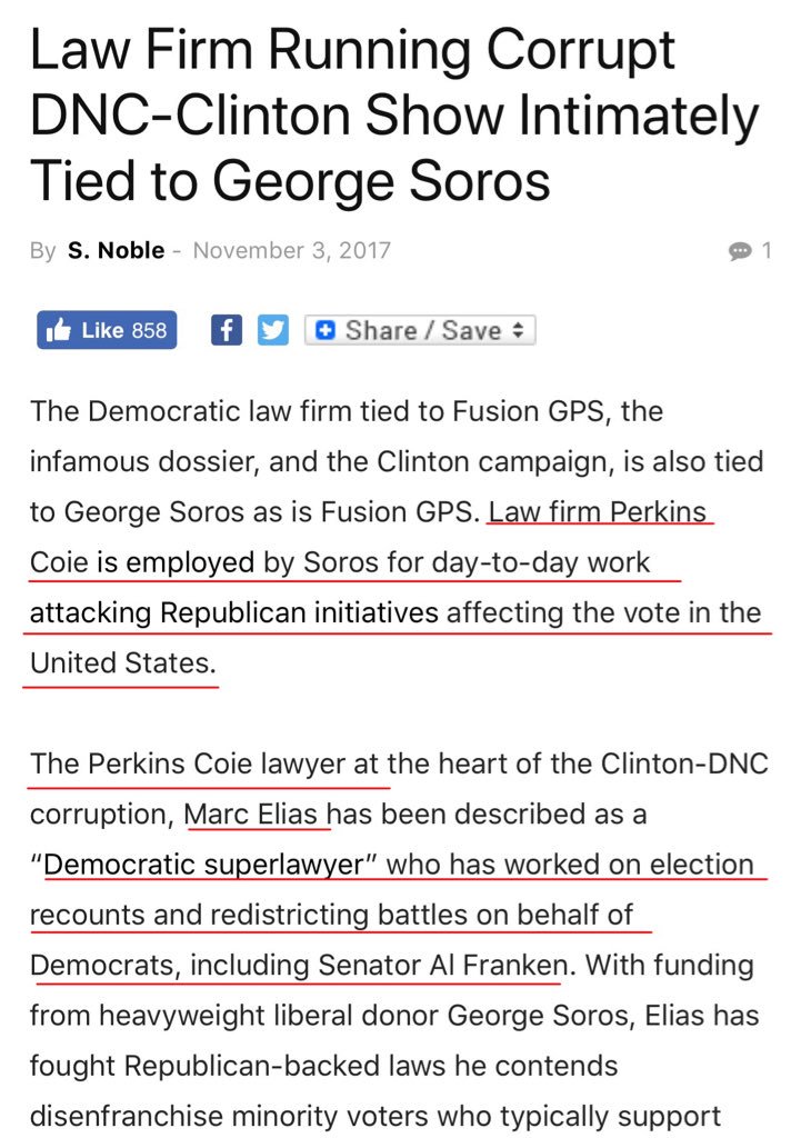 (10) Oh and what would any story be without the one and only  #Soros apparently  #PerkinsCoie works with him day-to-day in fact if you look at addresses to many super PAC’s and organizations you may not see his name but you’ll see the address of Perkins Coie