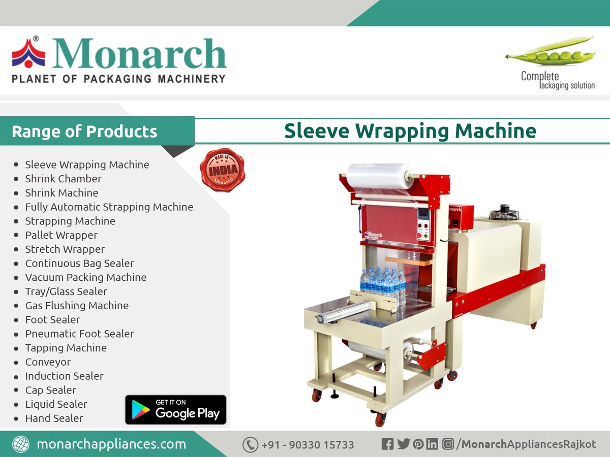Monarch_Rajkot's tweet photo. #SleeveWrappingMachine #Sealer #Monarch #packaging #machinery #Ahmadabad #Surat #Rajkot #Metoda #MonarchAppliances #Appliances #India https://t.co/4STweMAcDO