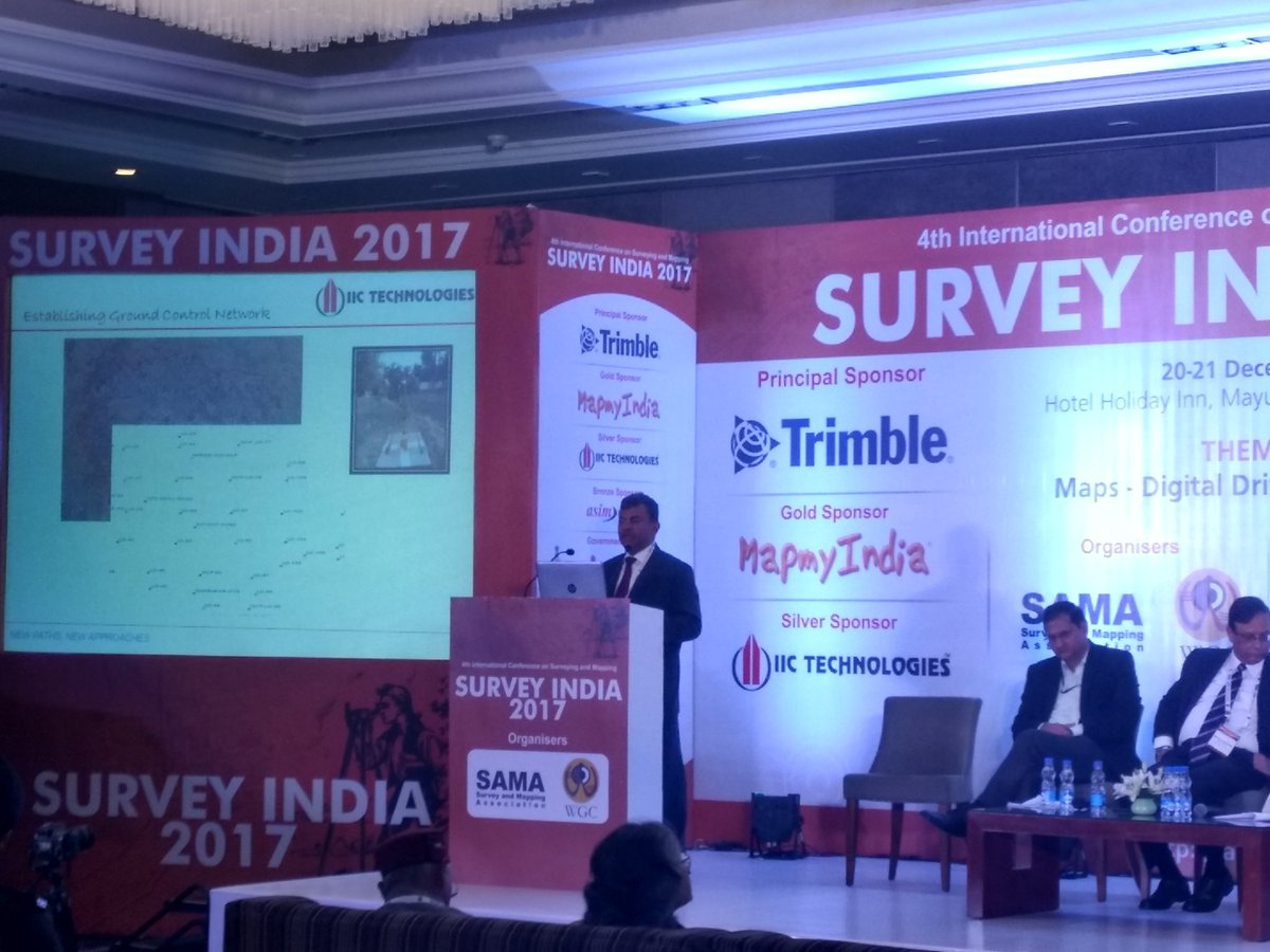 Mr. Dinesh Gupta, Vice President, IIc Technologies, speaking at the Survey India 2017.