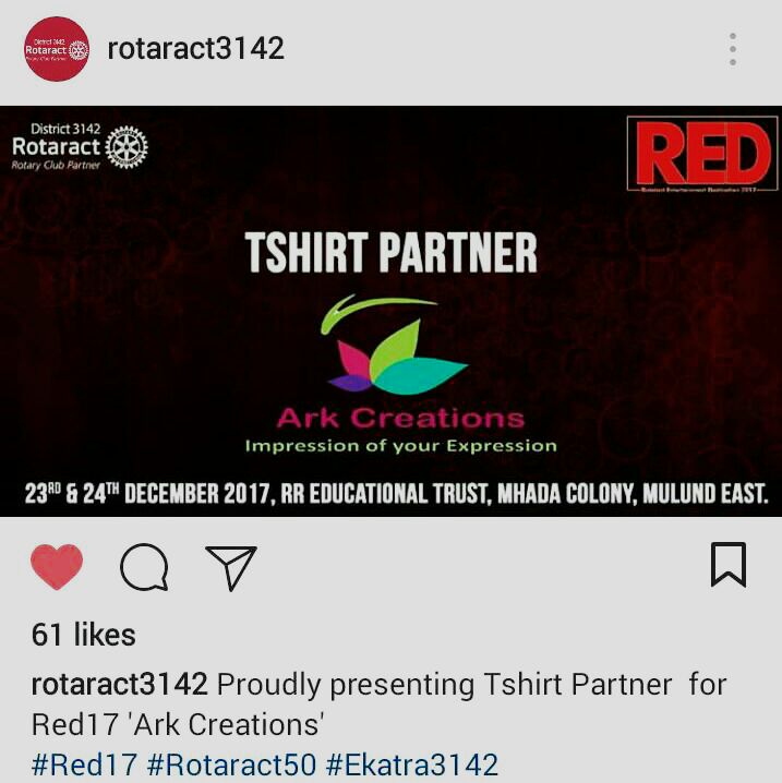 ShrutiSatodkar's tweet photo. #Red_2K17
#आला_रे_आला 
#3142_चा_Red_आला 
#Tshirt_Pratner
#Ark_Creations
#Rotaract_50
#Ekatra_3142 https://t.co/oXghI8V1jC