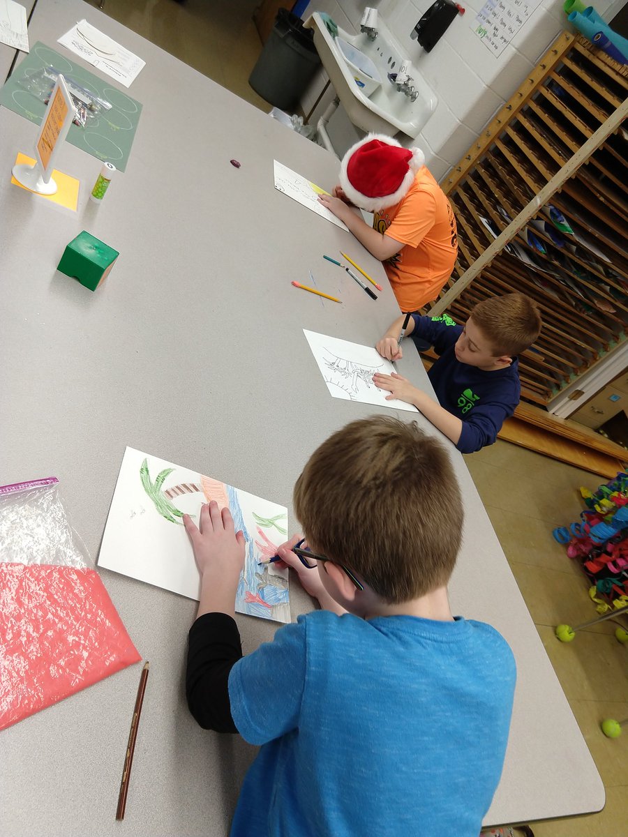 Staying after school with some fantastic kiddos, all creating to win the privilege of being this year's OBES Year Book cover artist.