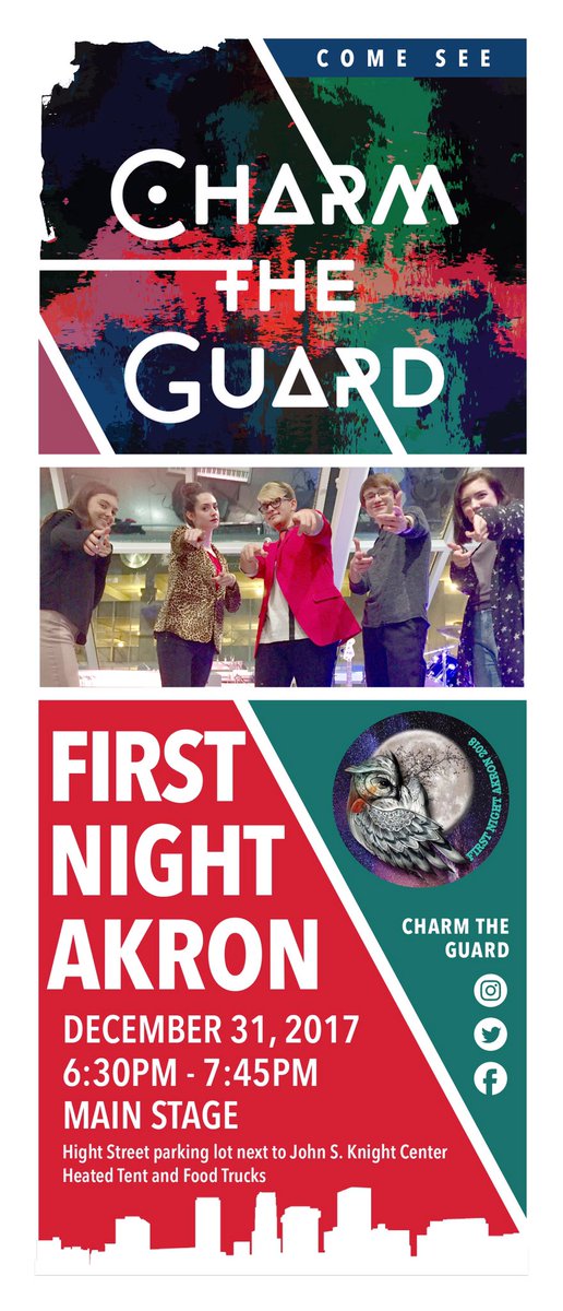 CharmTheGuard's tweet photo. Our "First" #FirstNightAkron18 performance @downtownakron @AkronMusicScene 6:30PM #NewYearsEve 🎉New Material 🎶#MainStage 🎤🥁🎸🎹🎸 https://t.co/E6M6UPPw7s
