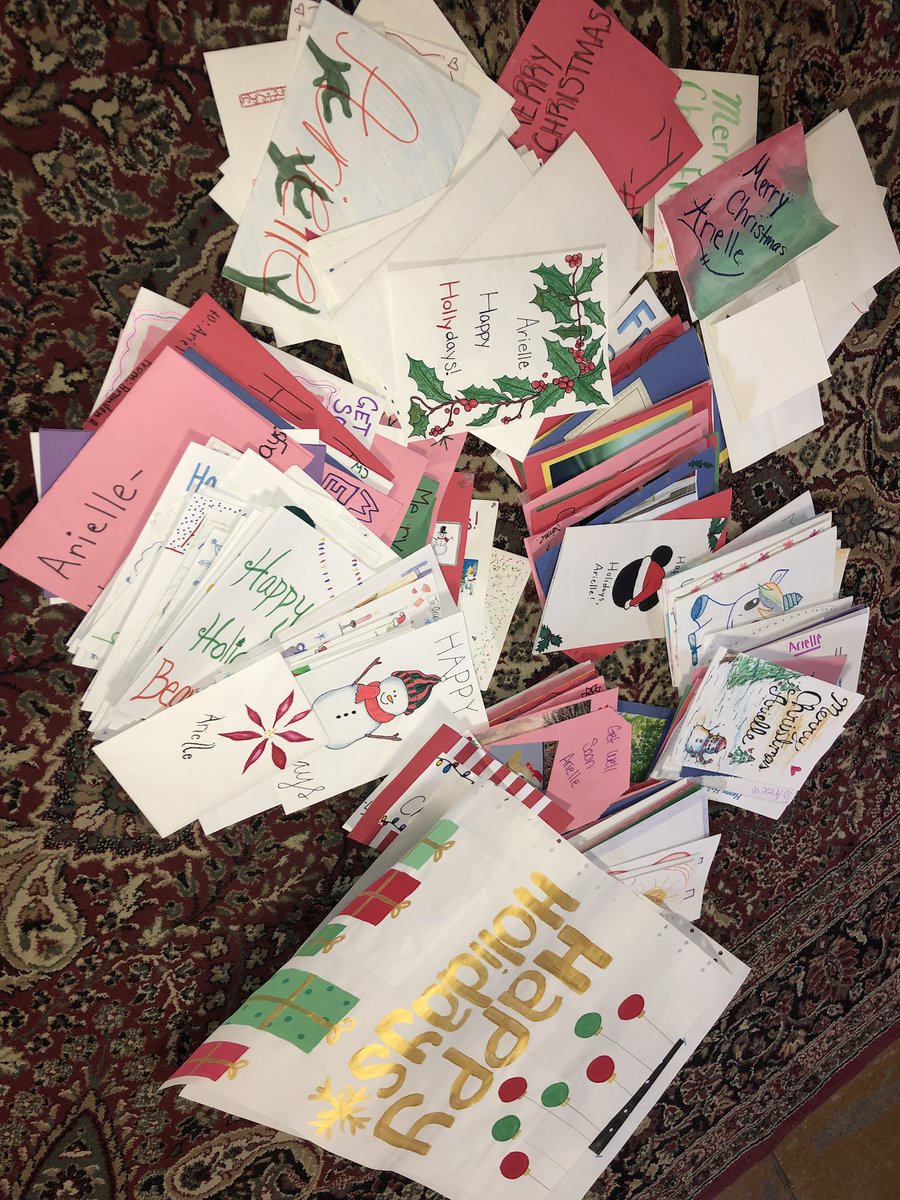 shephillpics's tweet photo. thank you to the 200+ students who made Christmas cards for Arielle!! Small acts of kindness like this is what makes the Christmas season so special. Thank you for helping me make her Christmas even brighter! ❤️- Shelby https://t.co/sUsZWPZJZF