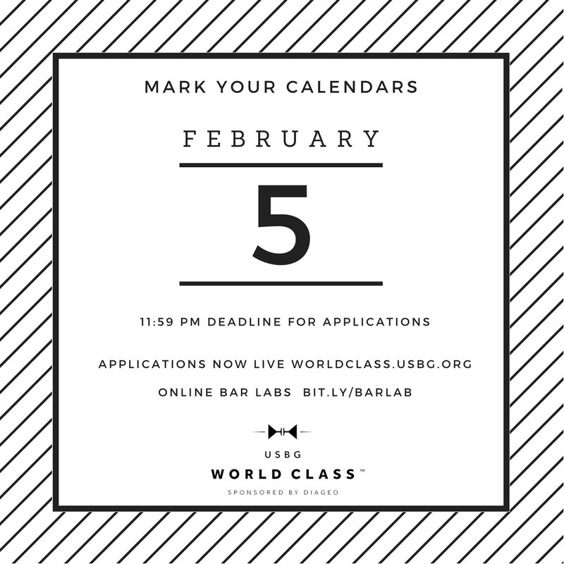 WorldClassUS's tweet image. We know the end of the year is a busy for bartenders,  be sure to complete your World Class education and mark your calendars! Feb 5th is right around the corner...  worldclass.usbg.org  #worldclassus #diageo #diageoworldclass #worldclass2018