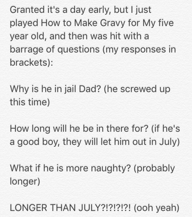 LateMailMan's tweet photo. Here's a yarn. #Howtomakegravy #HelloDan @paulkelly https://t.co/9pNzYzPDr3