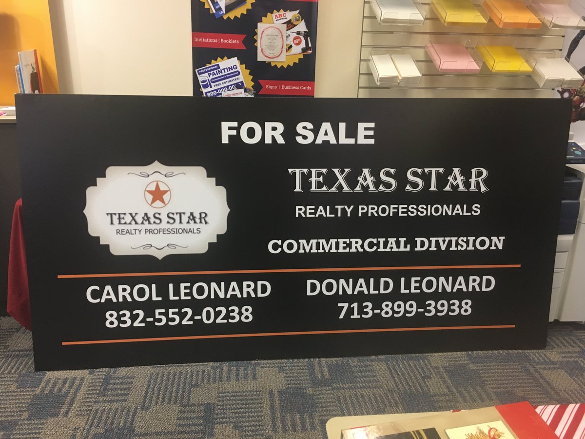 PostNet_Tomball's tweet image. Are you looking for large signage to get your message out, check out this double sided 48" x 96" Laminate Vinyl on MDO...a perfect way to get you message notice.  PostNet of Tomball can design and print these for you.  Need help installing we can help with that too.