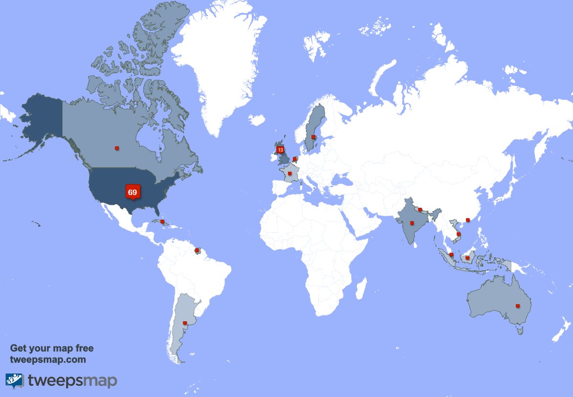 NateTheSpook158's tweet photo. My followers are in USA(65%), UK.(13%) Get your free map https://t.co/9Bt4D7qBpG https://t.co/VStUDvm4dM