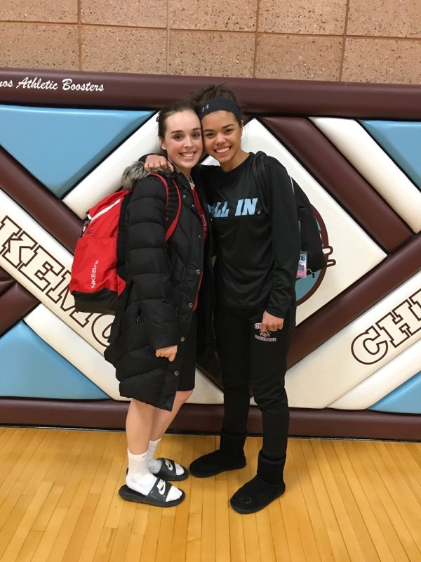 MidMichExcel's tweet photo. Although these Excel teammates competed against each other tonight they are always friends off the court #family#exceltothenextlevel https://t.co/X4sdUSn8EM