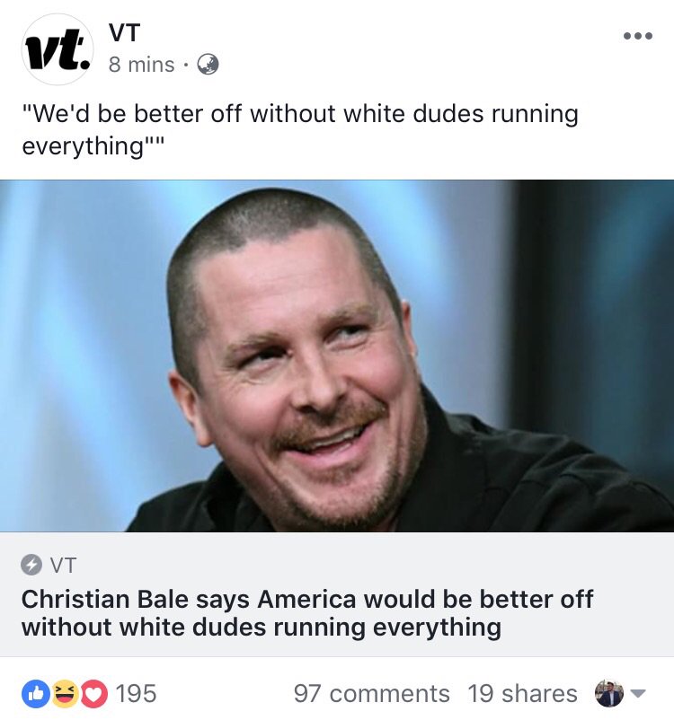 My whole life is "Christian Bale's shocking weight gain for new movie", but never "Christian Bale's crazy weight loss" part