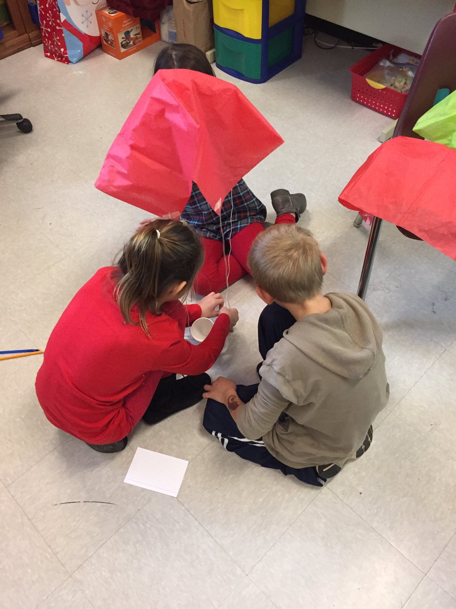 MrsHowell3BG's tweet photo. Constructing a parachute for Santa in case of an emergency crash landing #personalbestbgsa https://t.co/KWnkh0LXhb