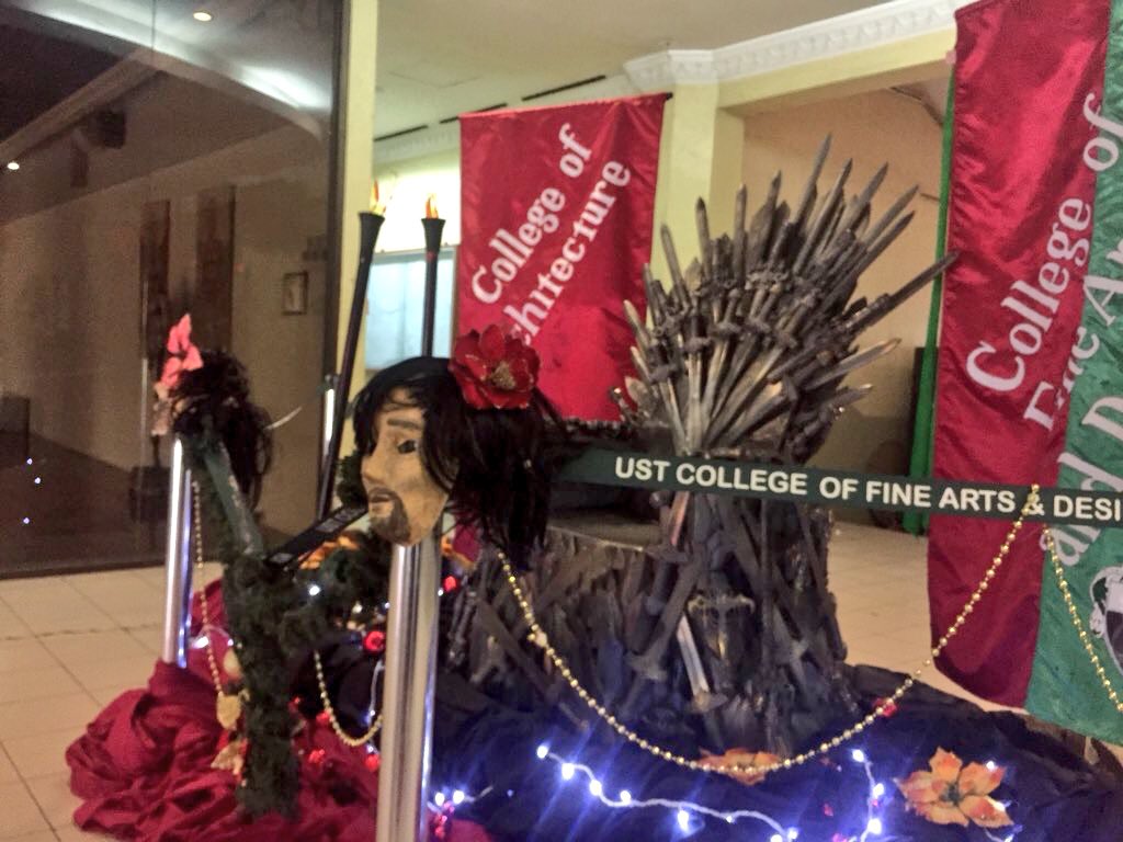 ust_csc's tweet photo. The capital of Seven Kingdoms, King’s Landing is from the Beato Angelico Building.

#USTPaskuhan2017 
#KingOfKings https://t.co/UW7R5utko1