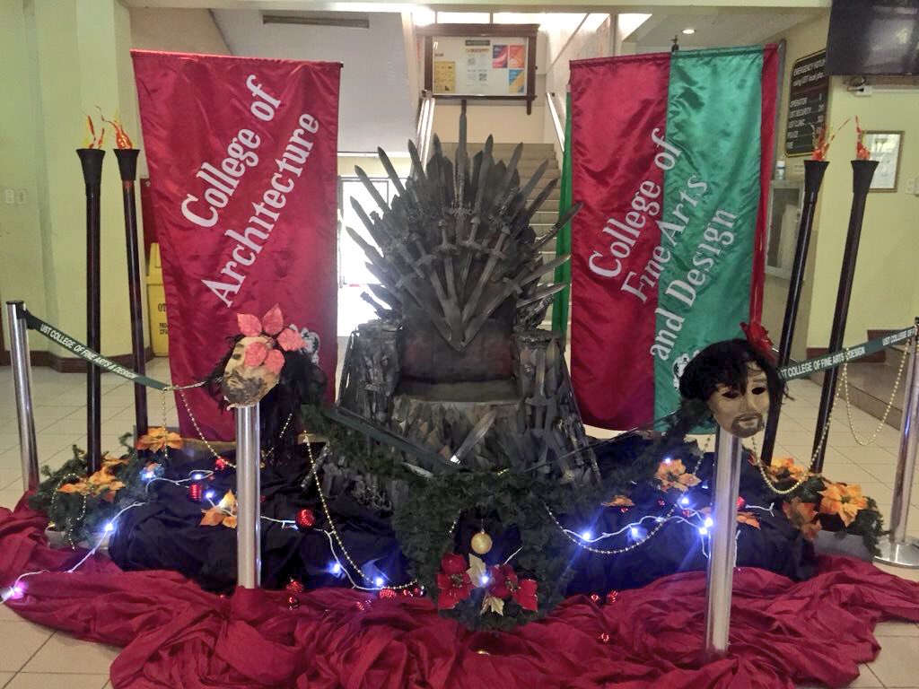 ust_csc's tweet photo. The capital of Seven Kingdoms, King’s Landing is from the Beato Angelico Building.

#USTPaskuhan2017 
#KingOfKings https://t.co/UW7R5utko1