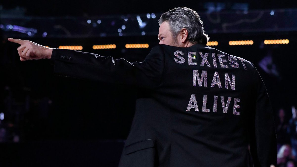 NBCTheVoice's tweet photo. It's been a sexy year for @blakeshelton and he wants the world to know at the #VoiceFinale. 😂 https://t.co/SEnNqJNkYT