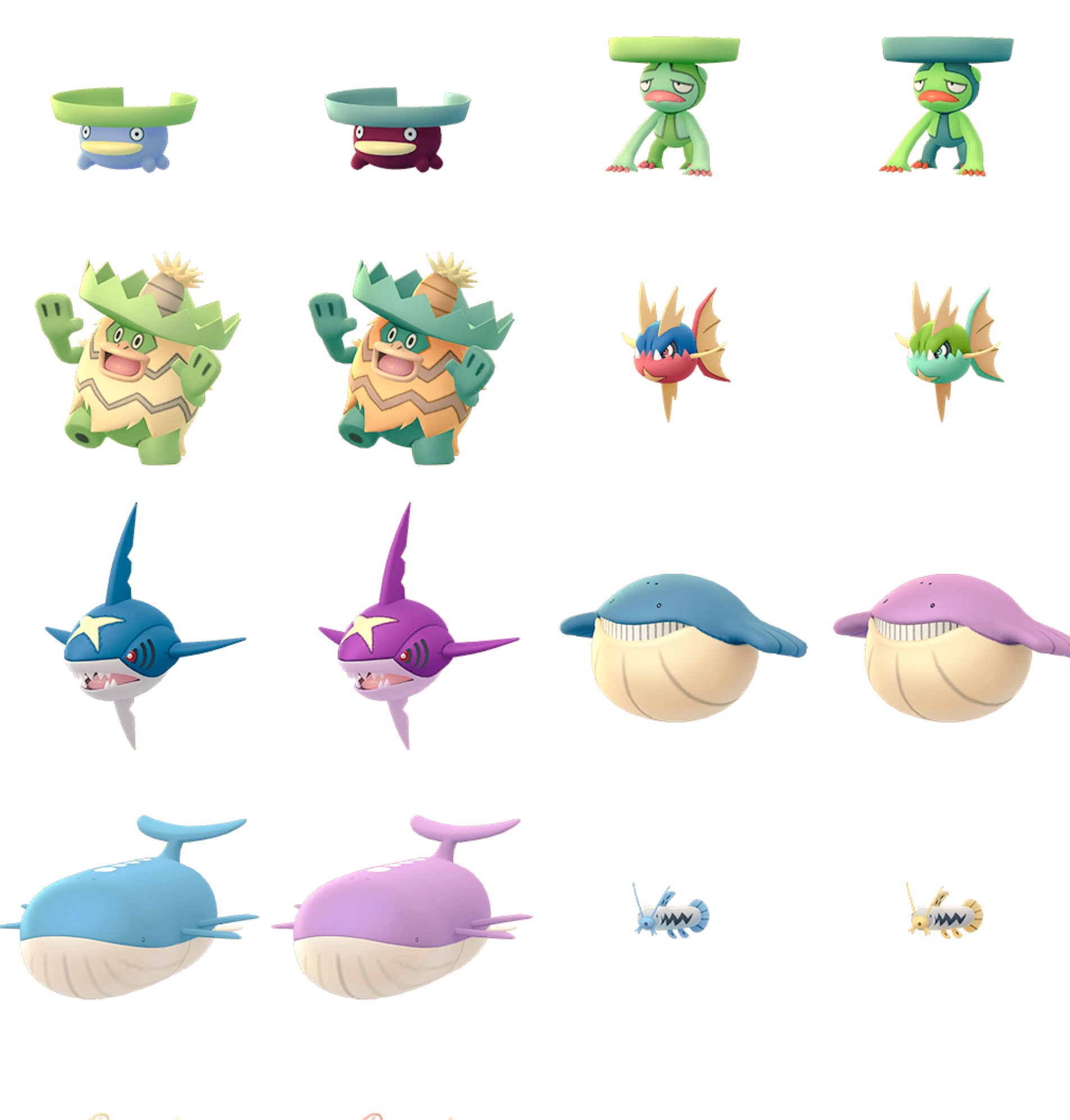 Twitter 上的 Onepoke 海外による解析で デリバードだけでなく こんなにたくさんの第３世代のポケモンたちも追加されたとのこと この中でとくに注目はミロカロスだよね ヒンバスがどのくらい出現してくれるのかどうか ミロカロスへの進化は 相棒kmと飴100個