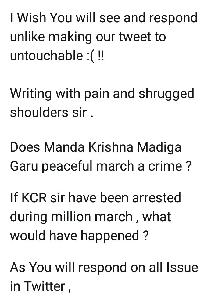 RakeshMSF's tweet photo. @KTRTRS @republic @MirrorNow  @TimesNow @TV9Telugu @DeccanChronicle @DalitCamera @jigneshmevani80 @aajtak @sardesairajdeep @rahulkanwal https://t.co/lZ1TIlWZrV