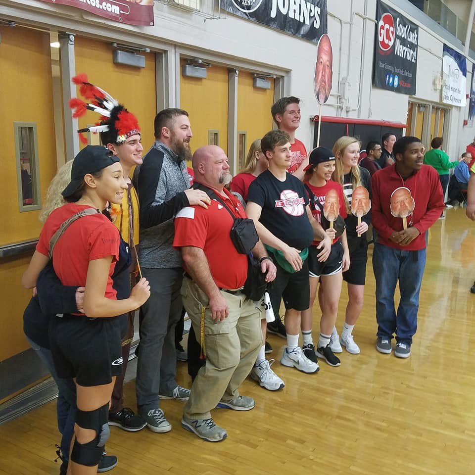 GCHS_Vball's tweet photo. Last event at GCHS with the best trainer, Tate Merten. We’ll miss him but wish him well! #OnceAWarrior #CommitToTheG #ThanksTate https://t.co/P2iQVG1oHv