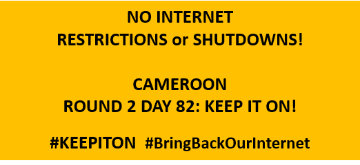 judithnwana's tweet photo. Ongoing #Cameroon gov shutdown/restrictions of internet for +170 days this yr hasn't stopped #SouthernCameroons crisis but affected the economy, livelihoods & Silicon Mtn tech hub. Join us to pressure gov to #BringBackOurInternet #KeepItOn @accessnow @lawyerpants @unitedwww @hrw https://t.co/kXz8CG6FFJ