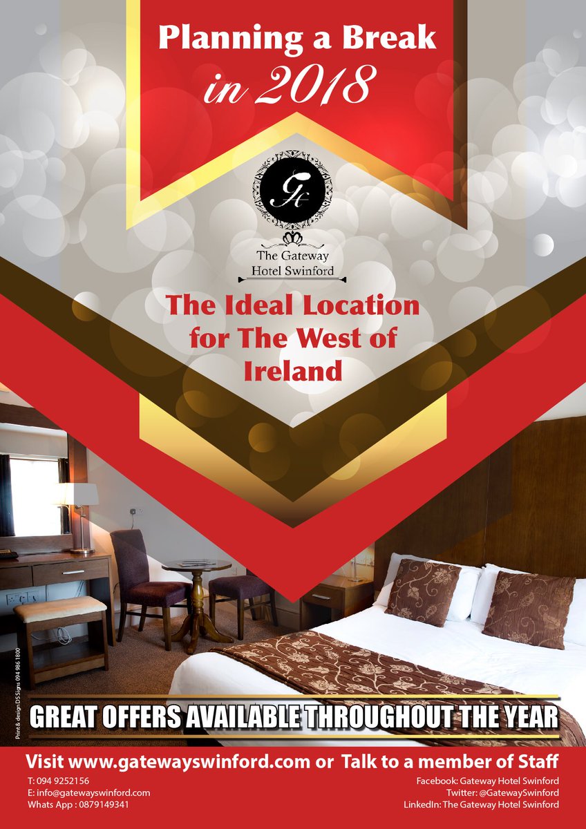 GatewaySwinford's tweet photo. Book a great value break in the West
#westofireland #wildatlanticway #hotels #valuebreaks #gatewayswinford #mayo #swinford https://t.co/axL3Jmmr1w