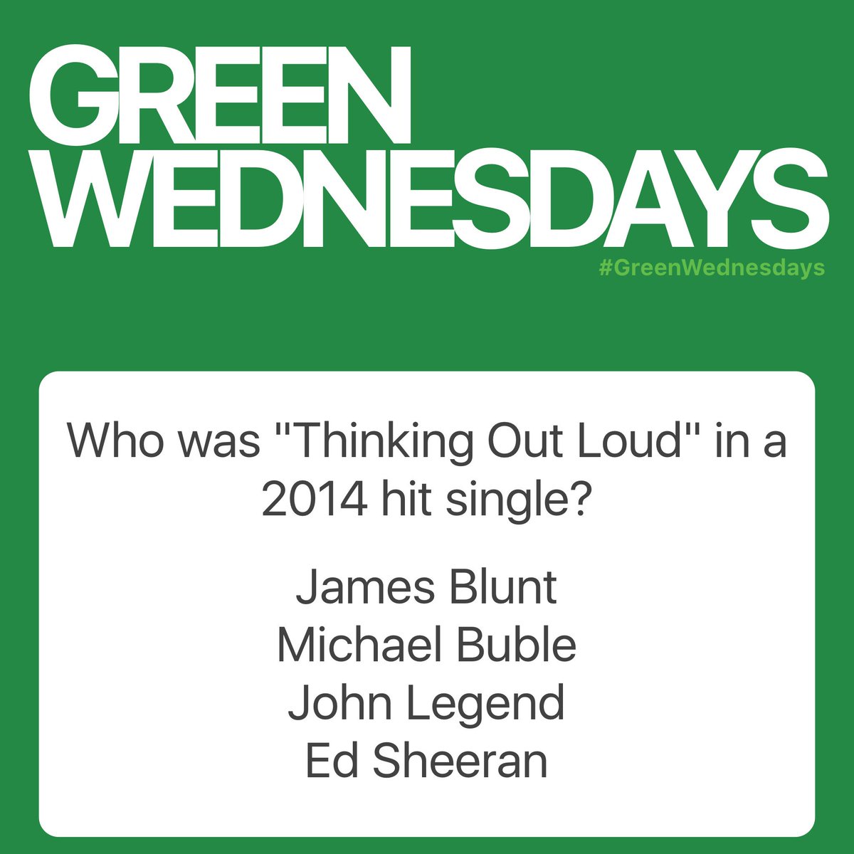 NaijaPrizesNG's tweet image. Answer the following questions for your chance to win this fantastic prize
-
#GreenWednesdays -4 members wins ₦500 recharge card each
-
To Qualify:
*Retweet
*Like 
*State your answer 
-
Terms and conditions apply. Winners will be contacted via email or telephone.