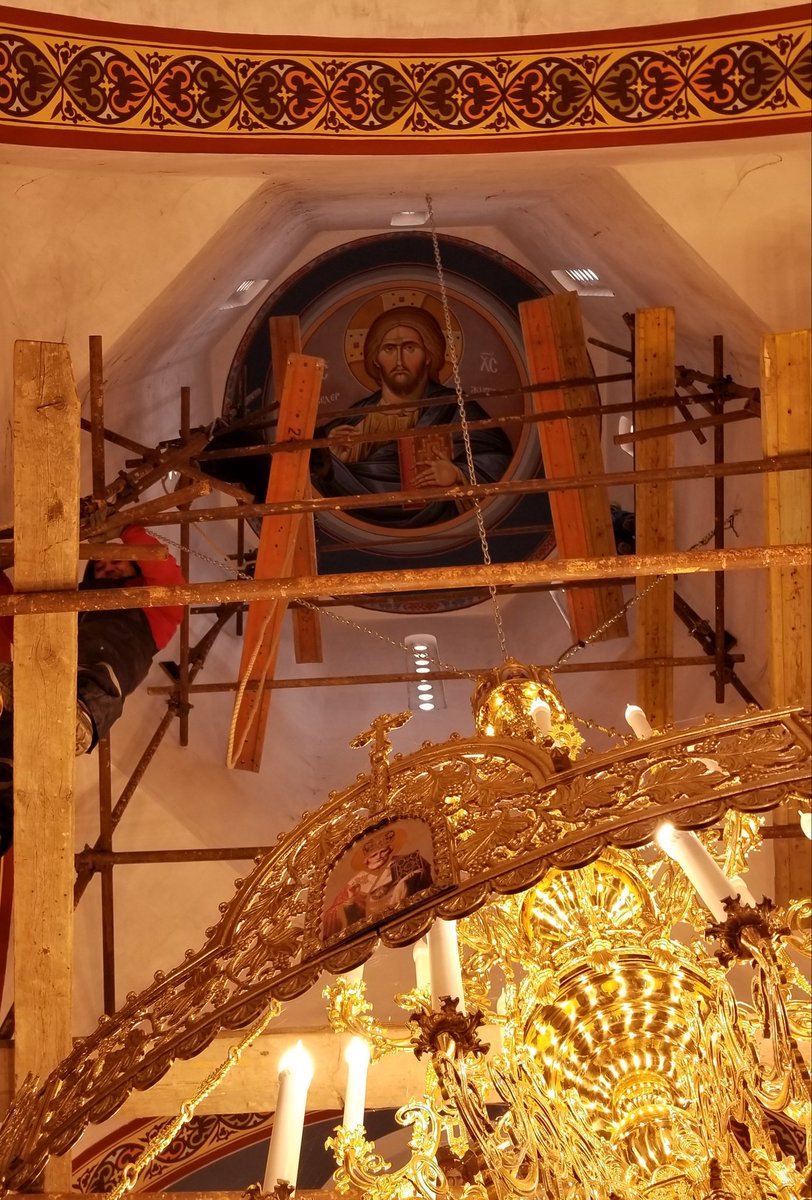 OgiDenev's tweet photo. The dome. Christ Pantocrator.
#art #murals #jesuschrist # deneviconography #saints #icons #church #frescoes #orthodox #byzantineart #christpantocrator https://t.co/7uOGcKfUQ8