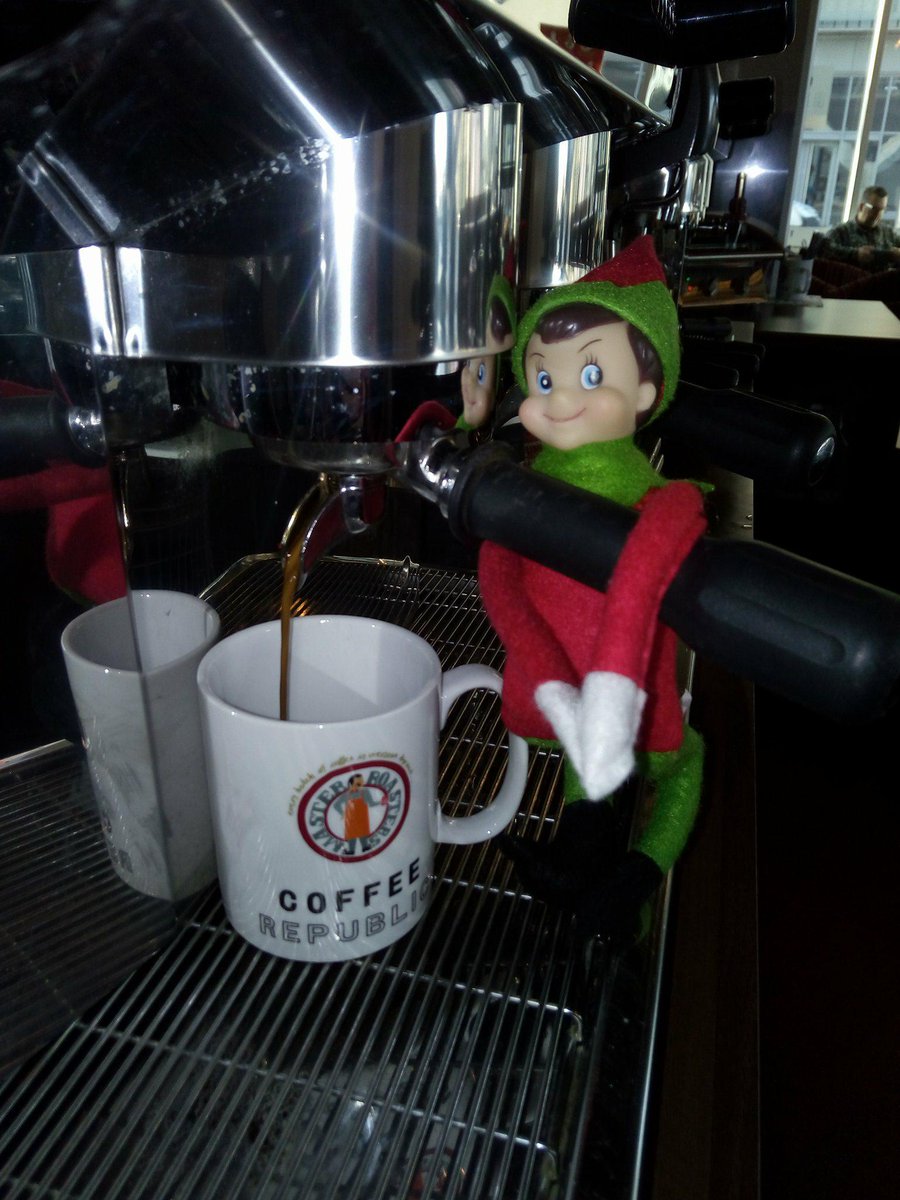 TccTower's tweet photo. We're a Barista down today so we've had to ask Angel to help us out #elfontheshelf #angelelf #Christmas #baristaproblems https://t.co/x9iaKlttrk
