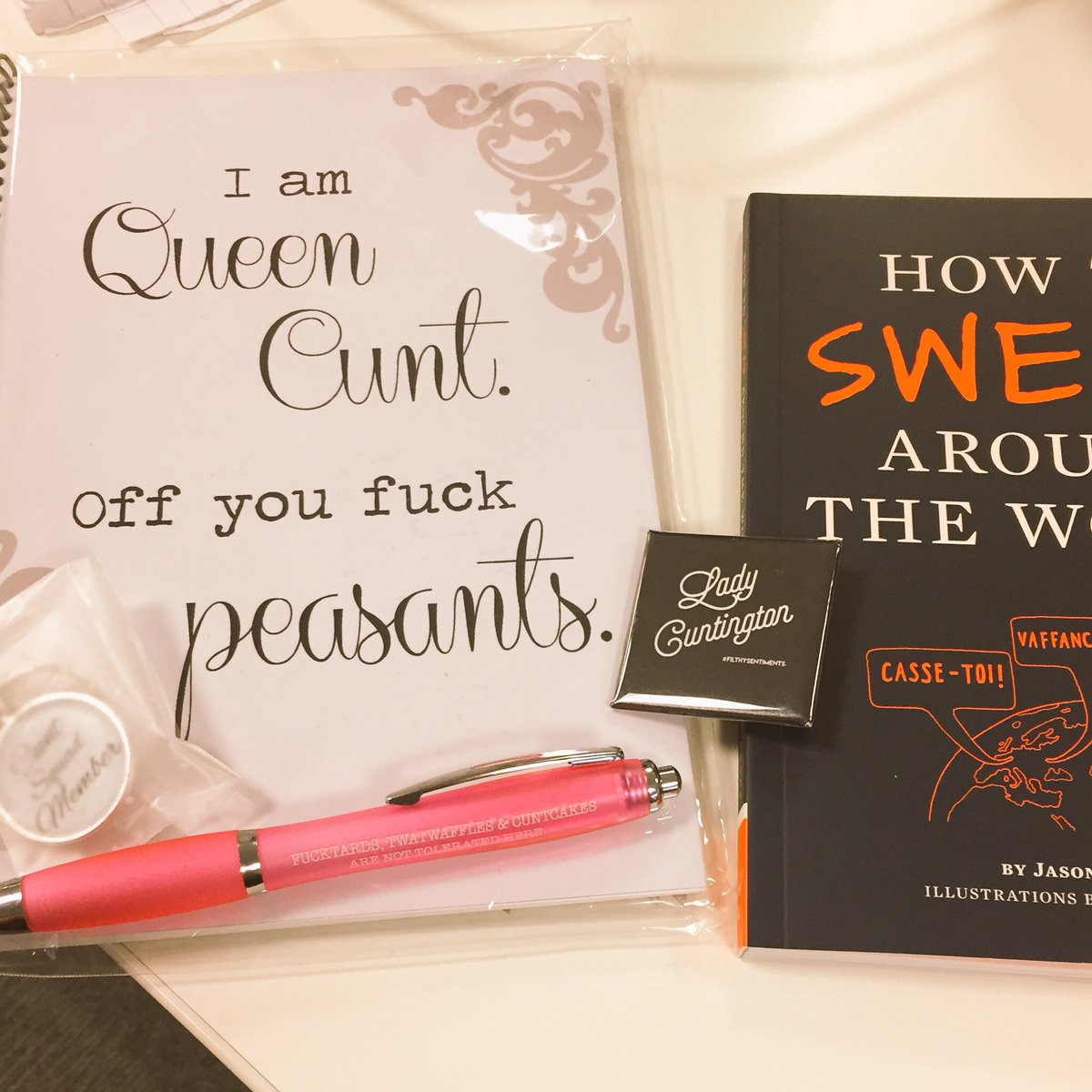 CatJWilde's tweet photo. Itโs Christmas Day at work. And my gifts were so on point Iโm crying ๐ #queencunt #offyoufuckpeasants https://t.co/SpQgyL1TG1
