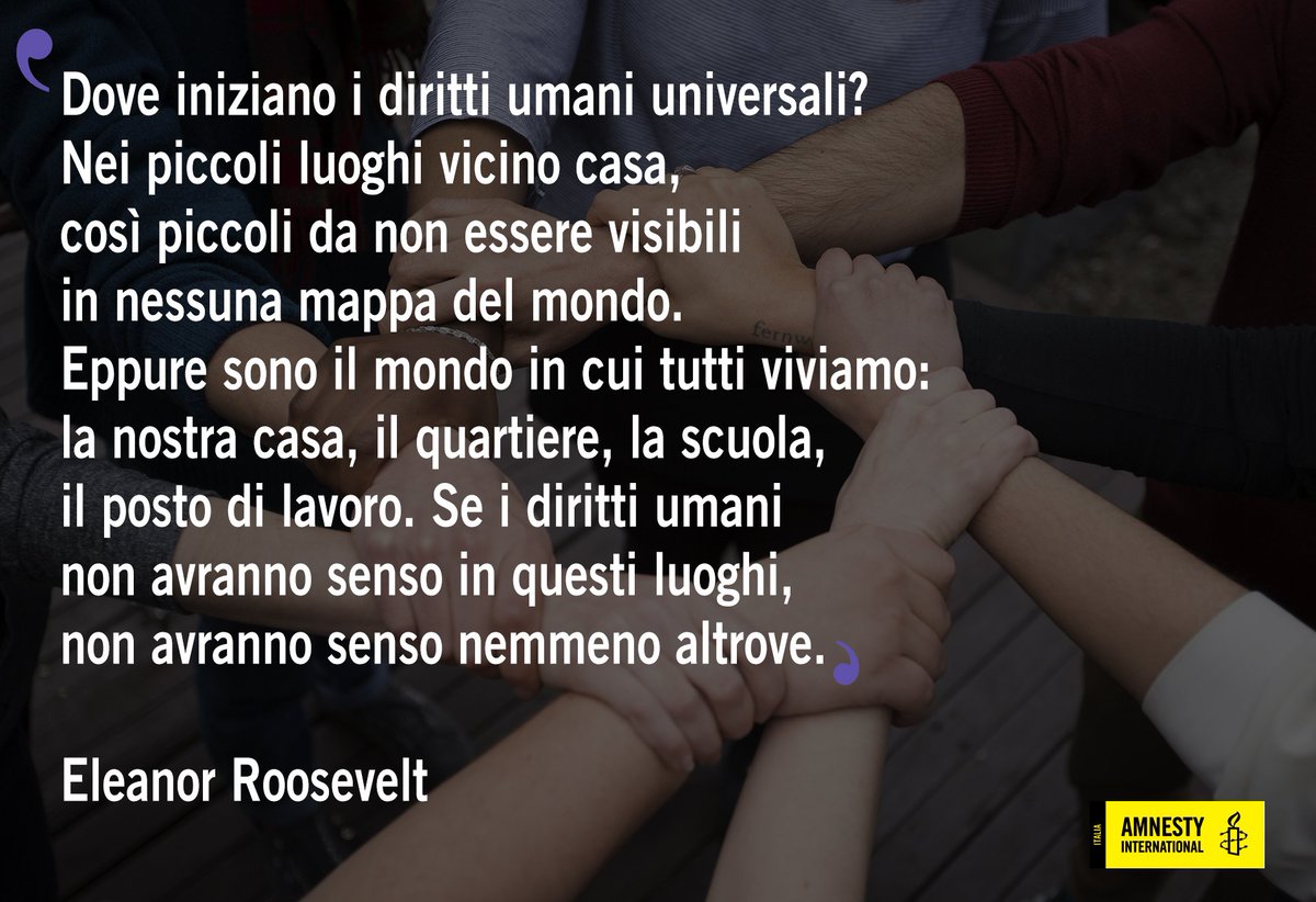 amnestyitalia's tweet photo. Speriamo che queste parole di Eleanor Roosevelt possano ispirare il vostro 2018. Buon anno! https://t.co/hNNGnsbqz7