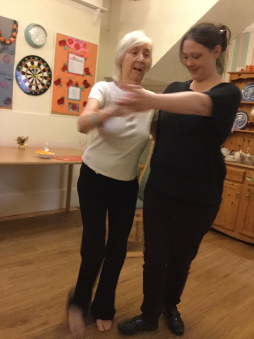 HestiaCare88's tweet photo. Our resident Karen teaching our deputy manager how to dance in time for the festive season at Mount Hermon Care Home💃#Dancinglesson #Strictlycomedancing #Healthcare #Carehome #Lancing #Westsussex https://t.co/WOBaqKD5Bz