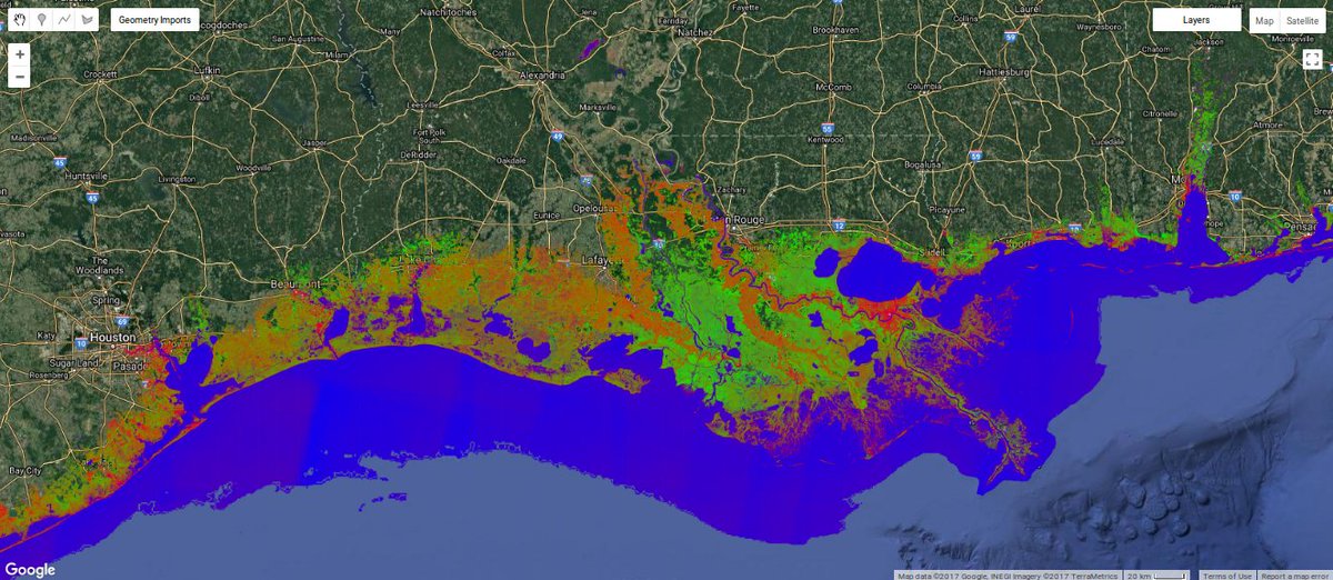 EdwardPMorris's tweet photo. Crushing bugs and wrangling terabytes in #earthengine to get improved @FAS
 intertidal elevation maps for @MISAFE_services ; bonus % vegetation and bare area coverage too! Hope to have available in viewer in coming weeks. https://t.co/lJlxg9Zsln