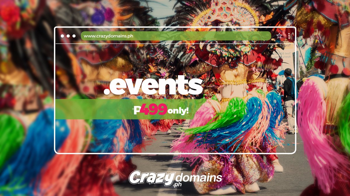 crazydomainsph's tweet photo. Make sure everyone knows about your party. Get a .EVENTS domain now!

Click here: https://t.co/NHEdafwDsa https://t.co/FZ9O8VbFFt