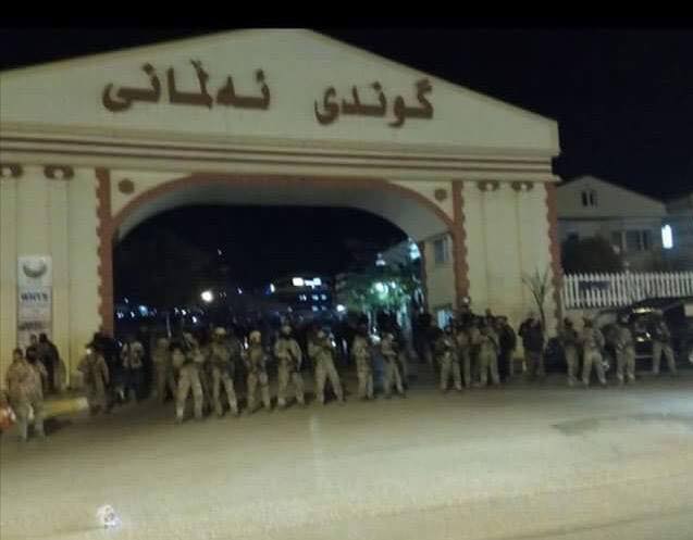 KamalChomani's tweet photo. This is how the PUK closed the NRT &amp; dispersed protests. When parties have militias to protect families, parties &amp; oil lords, never expect freedom &amp; democracy to thrive. https://t.co/dR87zgJCQn