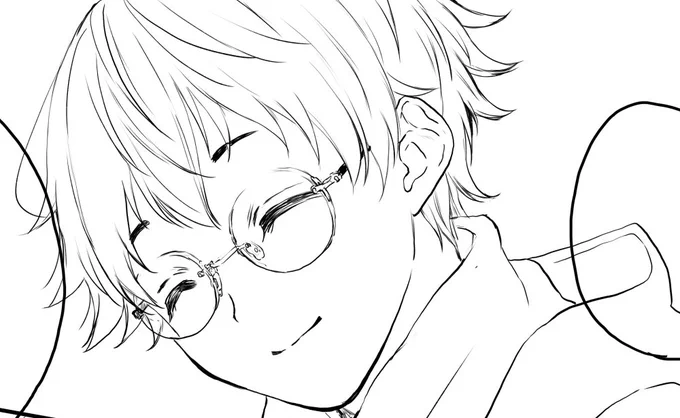 たまには綺麗めに描いてみてる。髪の毛にこれだけ線描いてる時はベタ塗りしません。 