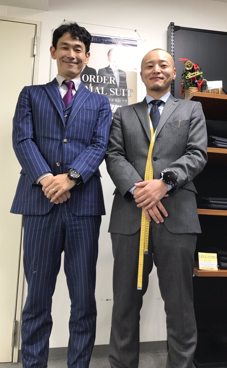 公式 オーダースーツsada 昨日は渋谷店を店回り スキンヘッドがお茶目な橋本店長が頑張ってくれていました 橋本店長はブラジリアン柔術にやっており 脱ぐと凄いんです でも とても丁寧な接客で 渋谷店のお客様をぐんぐん増やして下さっています